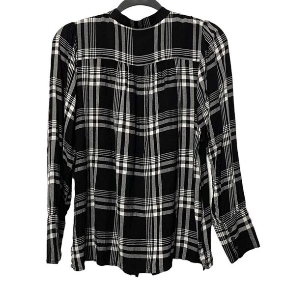 LOFT Plaid Button Up Blouse L - Picture 4 of 6